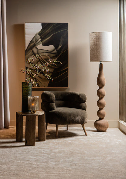 Nelly Dark Brown Fabric Fur Fauteuil PTMD