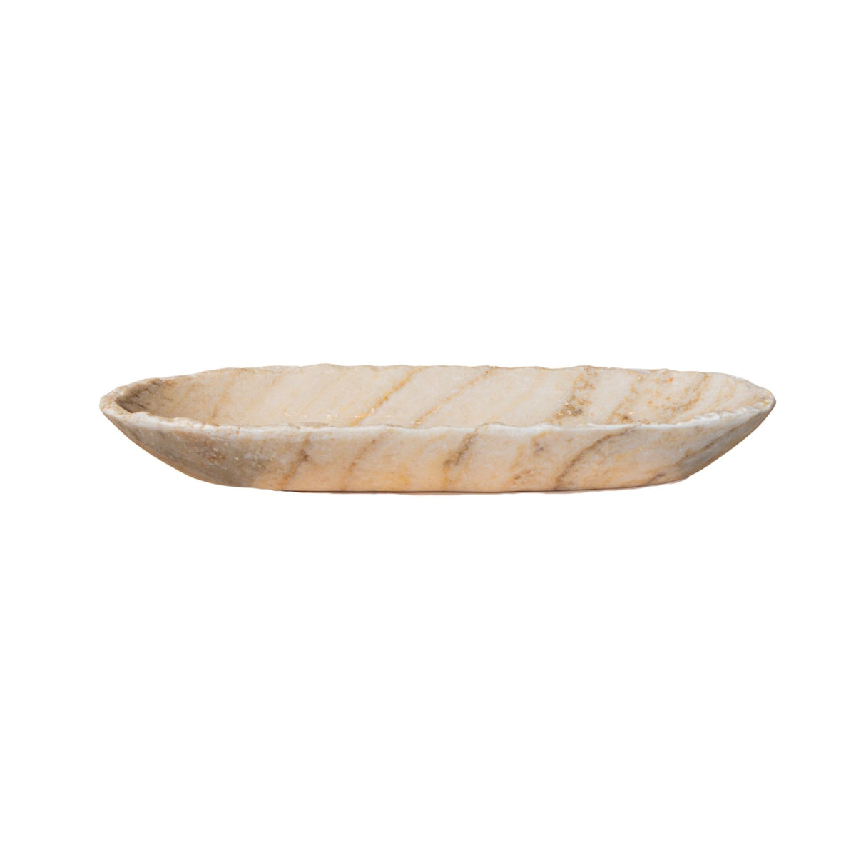 Draya Onyx White Organic Oval Shaped Bowl Small PTMD