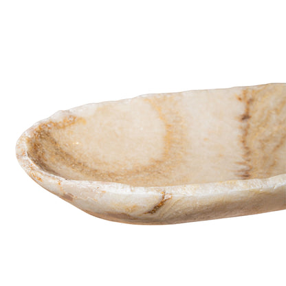 Draya Onyx White Organic Oval Shaped Bowl Small PTMD