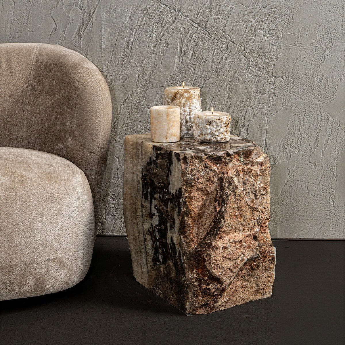Keydan Natural Onyx Lapis Bloktafel met ruwe zijkant PTMD