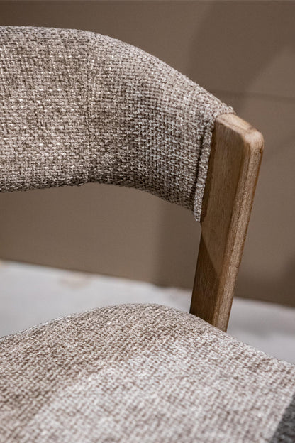 Eetkamerstoel Kael Taupe Legacy 3 Mink Rubberhout PTMD