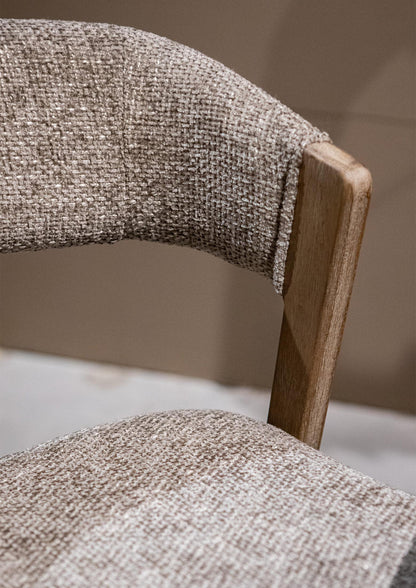 Eetkamerstoel Kael Taupe Legacy 3 Mink Rubberhout Set van 2PTMD