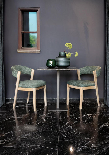 Eetkamerstoel Kael Groen Legacy 10 Olive Rubberhout Set van 2 PTMD