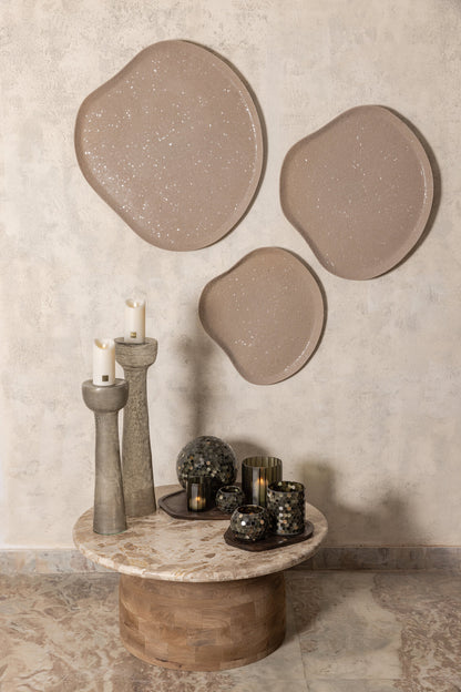 Dezia Wandpaneel IJzer Beige Mozaïek Organisch Medium PTMD