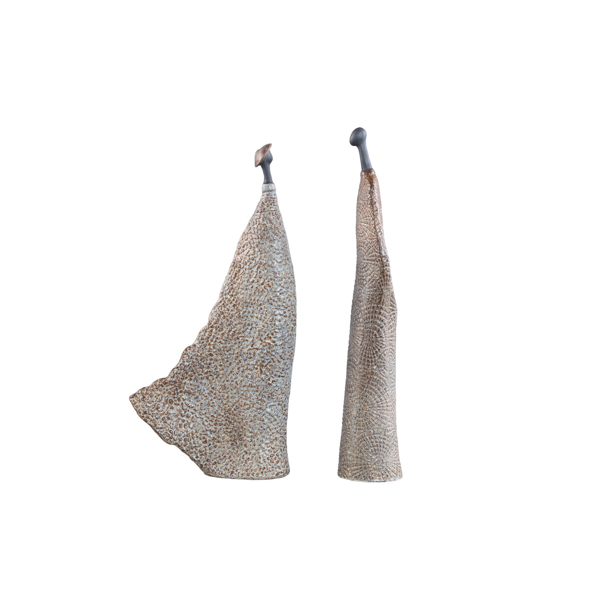 Yung Beige Ceramic Couple Ornament Set Of 2 PTMD