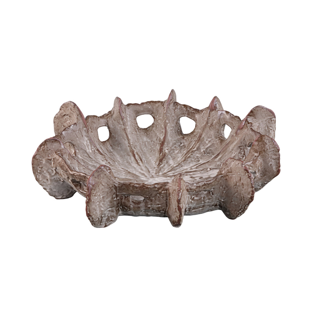 Talan Beige Ceramic Organic Shaped Decoration Bowl PTMD