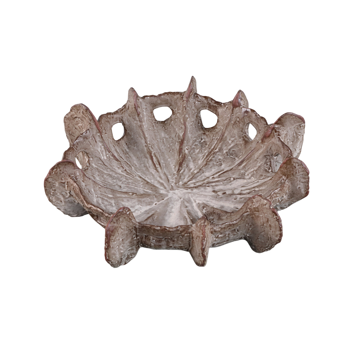 Talan Beige Ceramic Organic Shaped Decoration Bowl PTMD