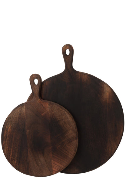 Snijplank Rond Hout Donker Bruin Large