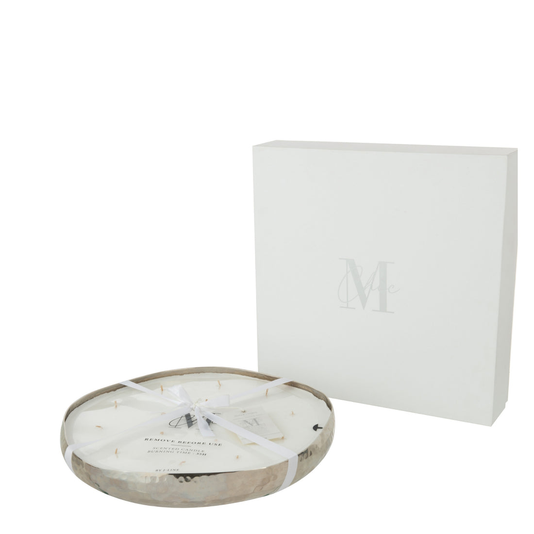 Luxe Geurkaars M-Chic Metaal Zilver XL 35u J-Line