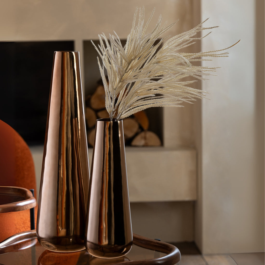 Elegante Vaas Rosé Goud J-Line Set van 2