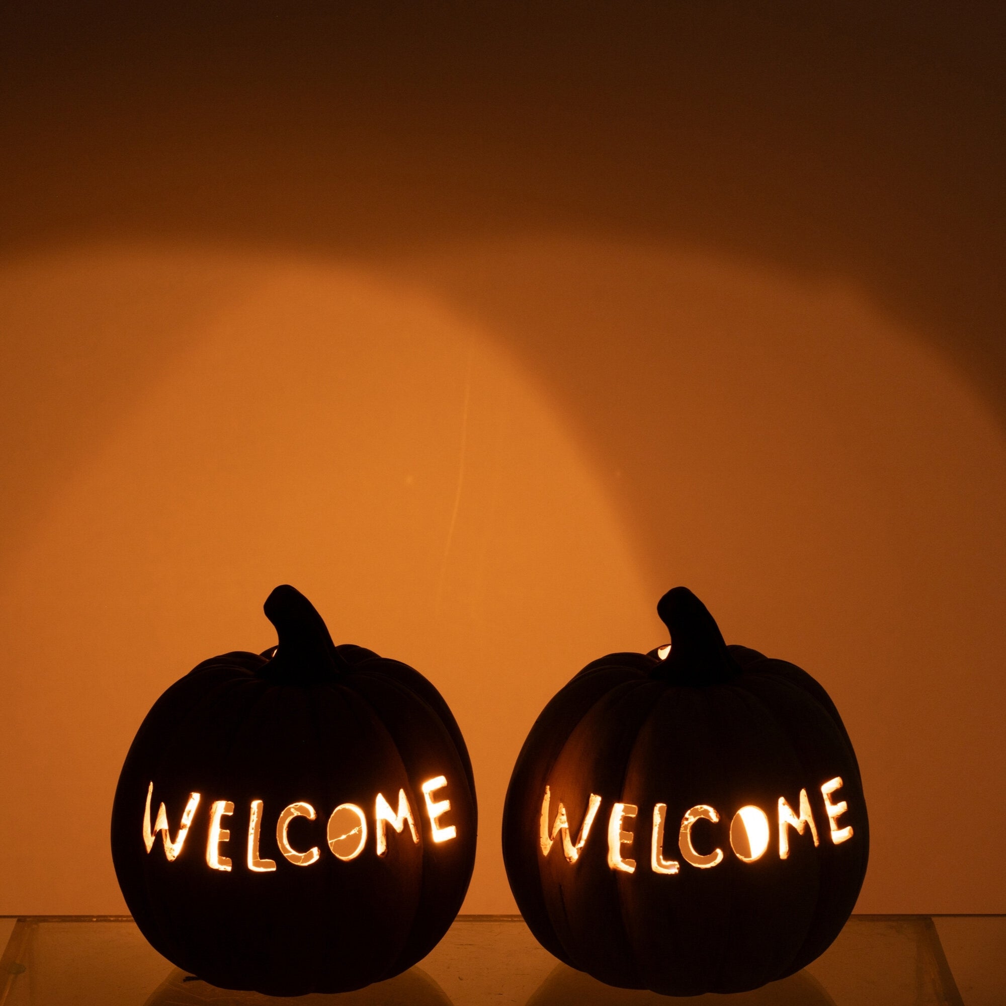 Pompoen Kaarshouder Halloween XL Set van 2 J-Line