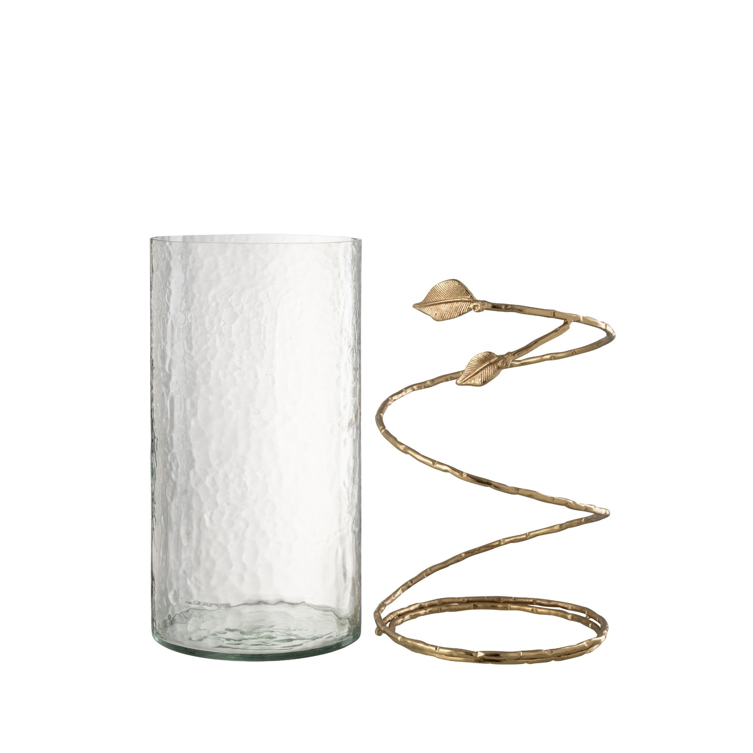 Glazen Windlichten met Gouden Bladeren Set van 3 J-Line