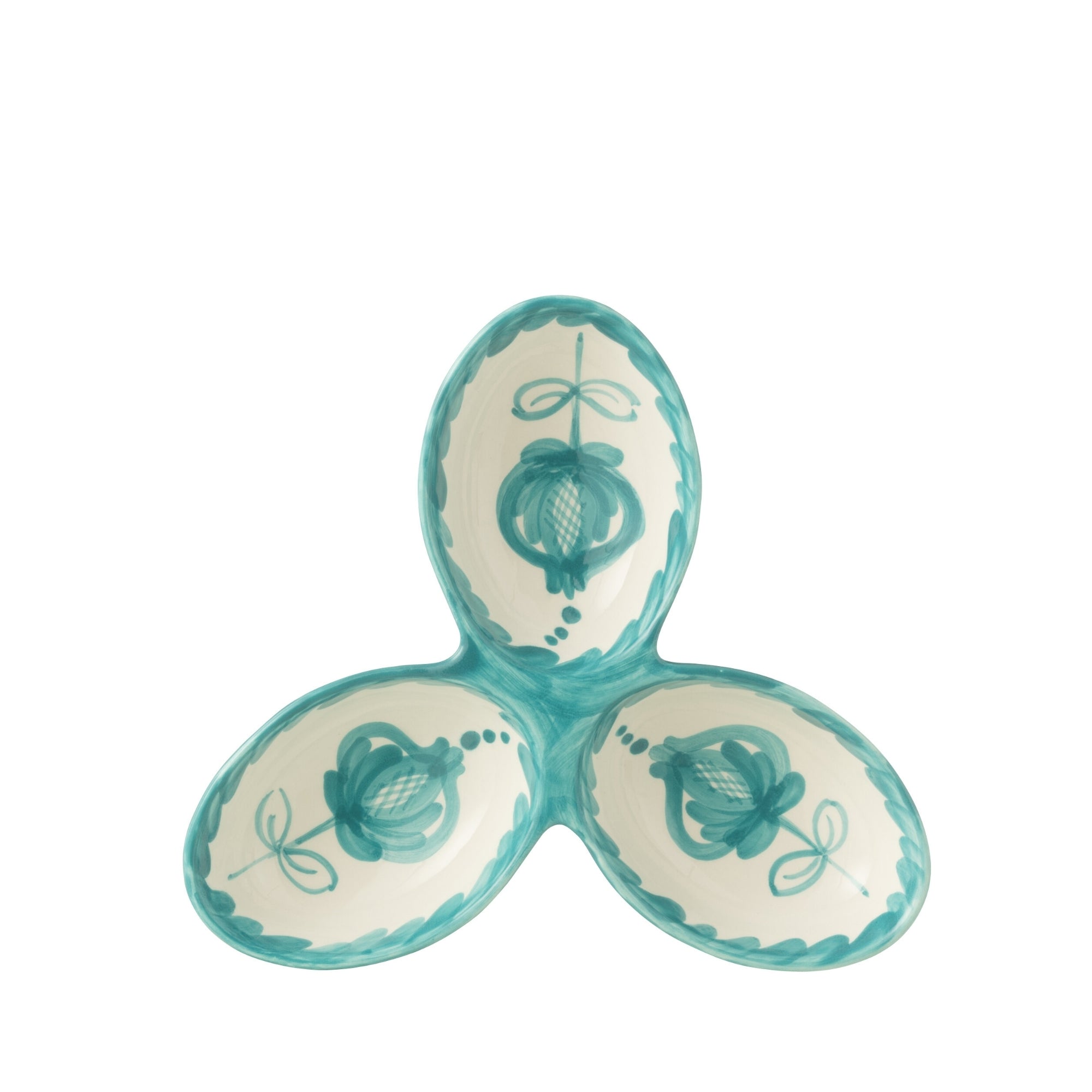 Apero Bakjes Granada Motief Aqua/Wit Keramiek J-Line