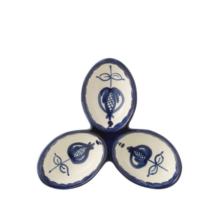 Apero Bakjes Granada Motief Cobalt Blauw/Wit Keramiek J-Line