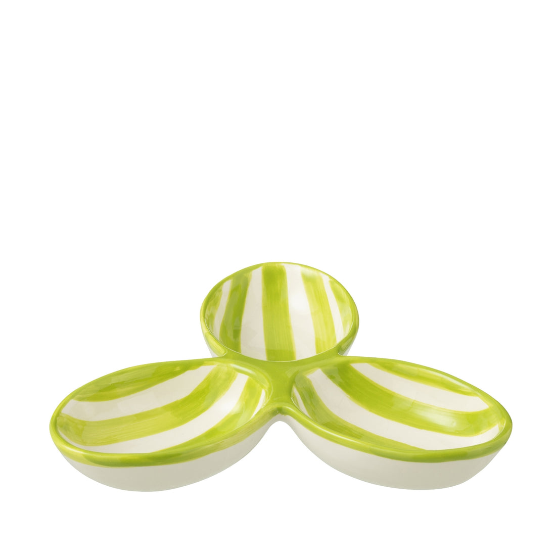 Apero Bakjes Granada Strepen Groen/Wit Keramiek J-Line