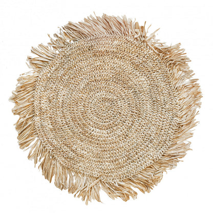 De Fringe Raffia Placemat Rond - Naturel