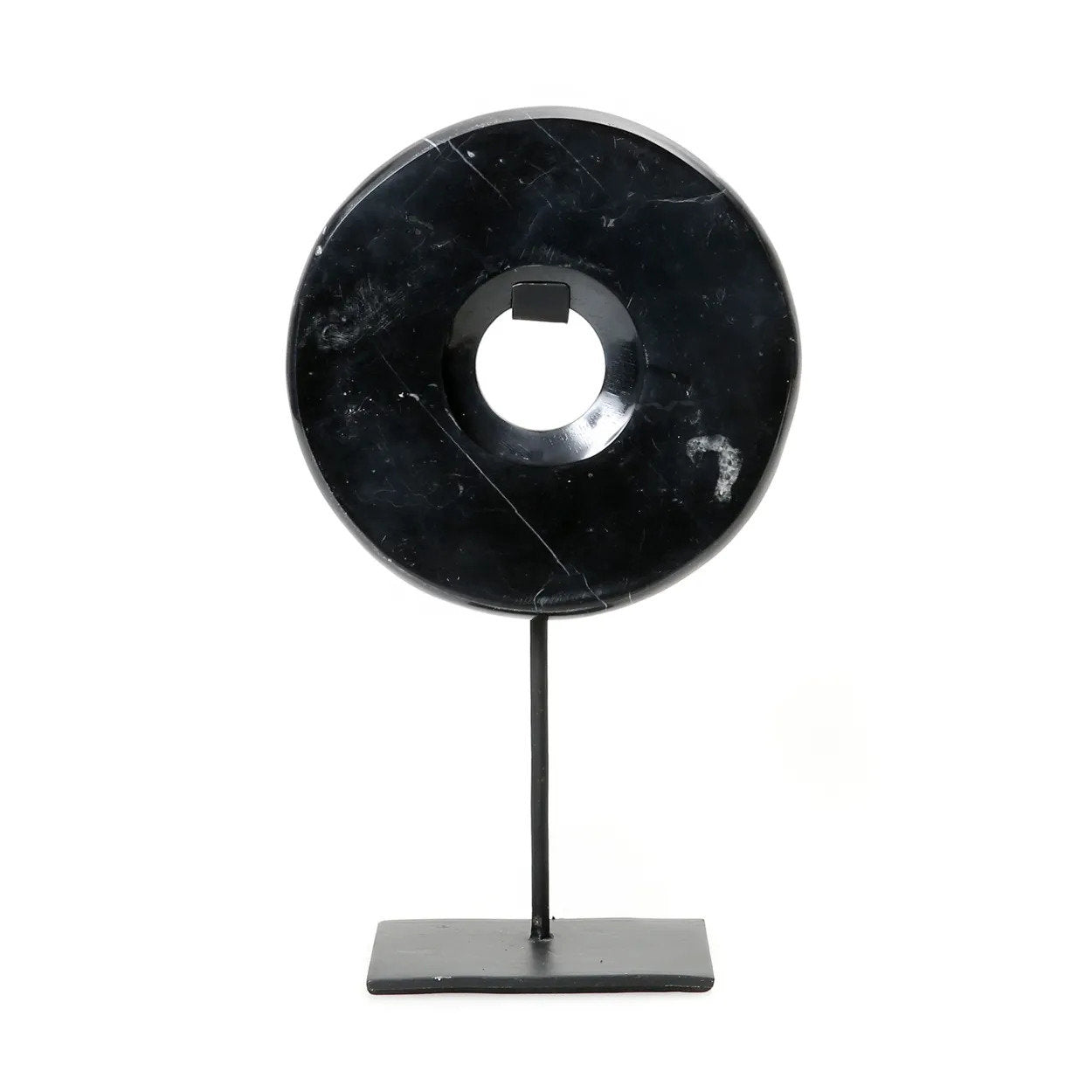De Marmeren Disc Op Stand Zwart Medium Bazar Bizar