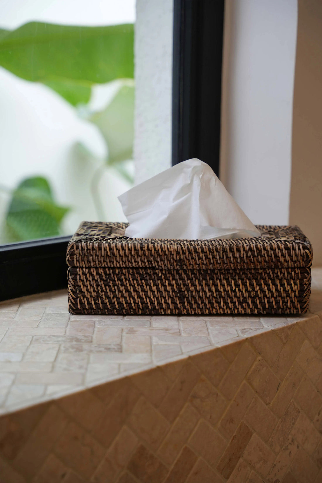 De Rattan Classic Tissue Doos - Naturel Bruin