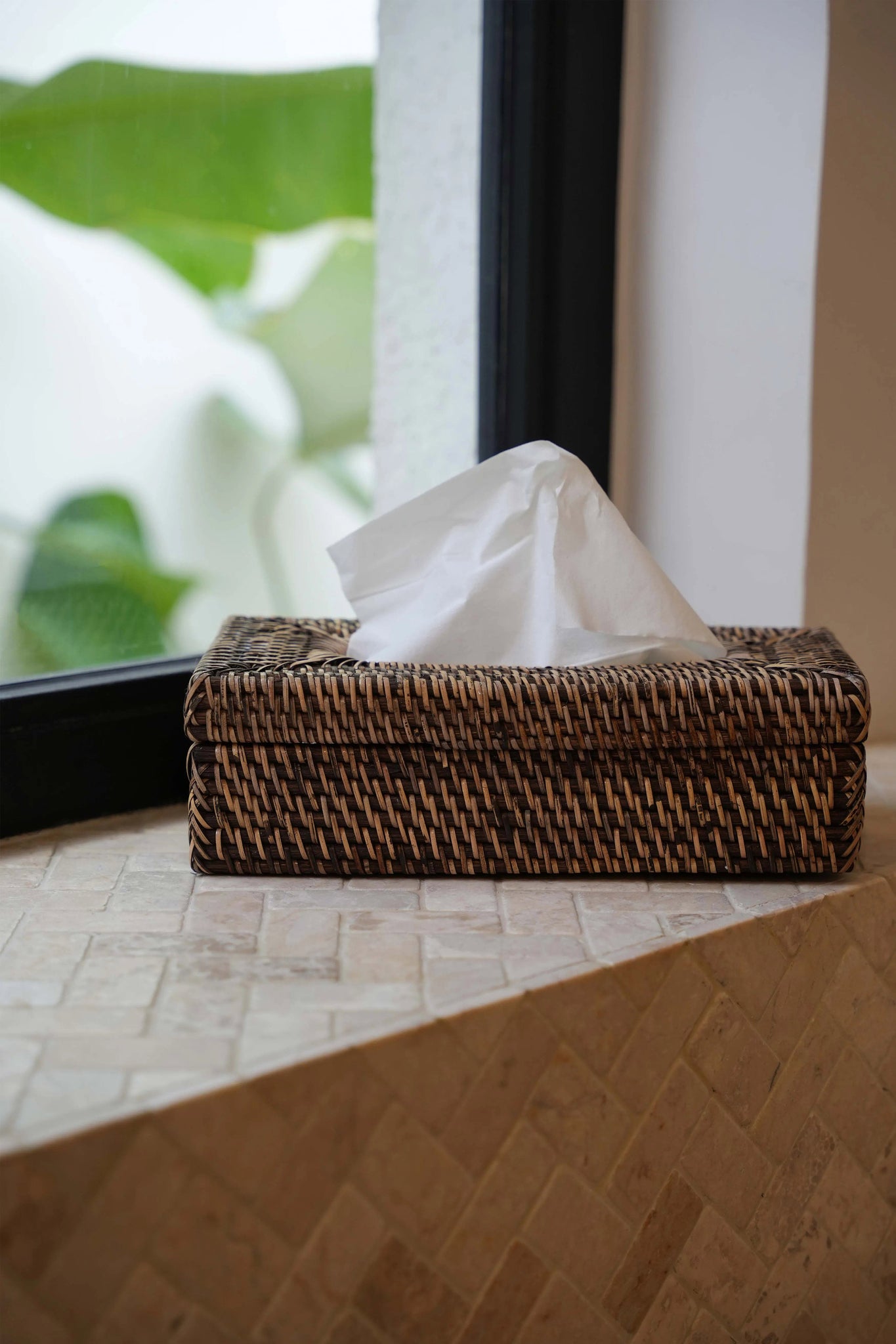 De Rattan Classic Tissue Doos - Naturel Bruin