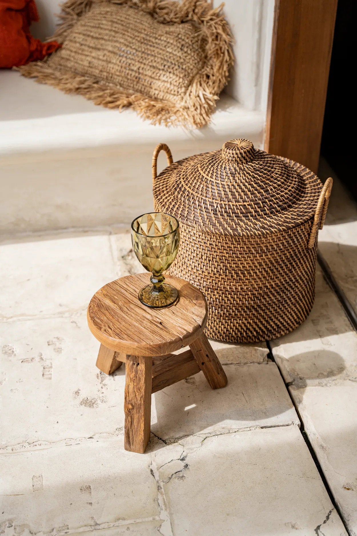 De Colonial Handvattenmand Naturel Bruin Bazar Bizar