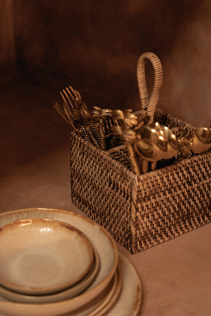 De Rattan Bestekhouder N°4 Natuurlijk Bruin Bazar Bizar