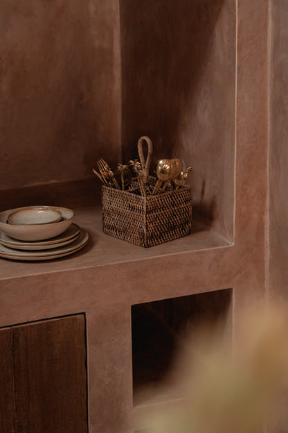 De Rattan Bestekhouder N°4 Natuurlijk Bruin Bazar Bizar