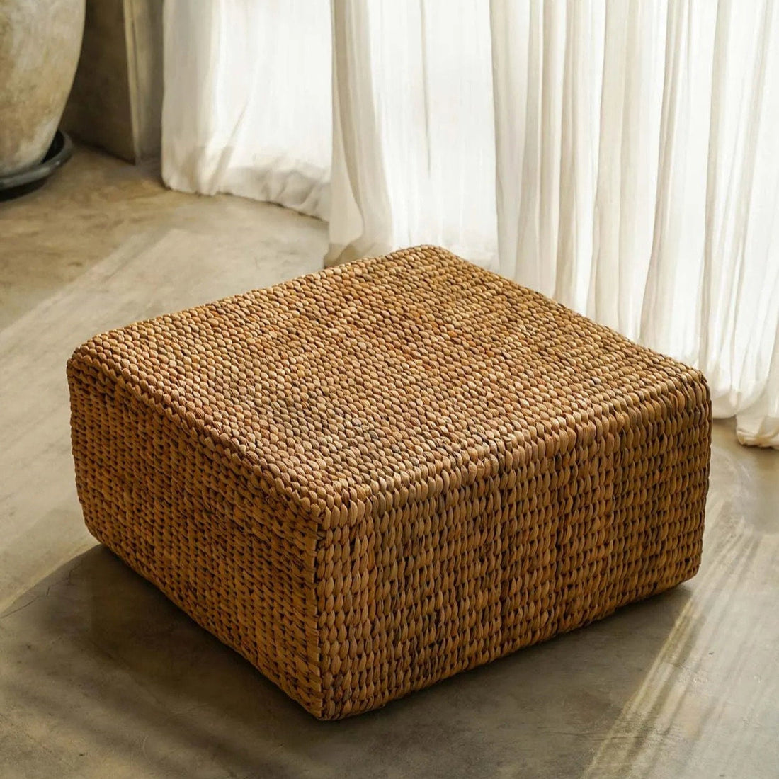 De Hyacint Poef Vierkant - Naturel - M