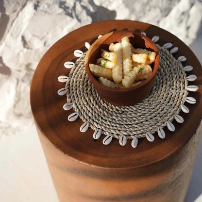 De Raffia Schelp Pannenonderzetter