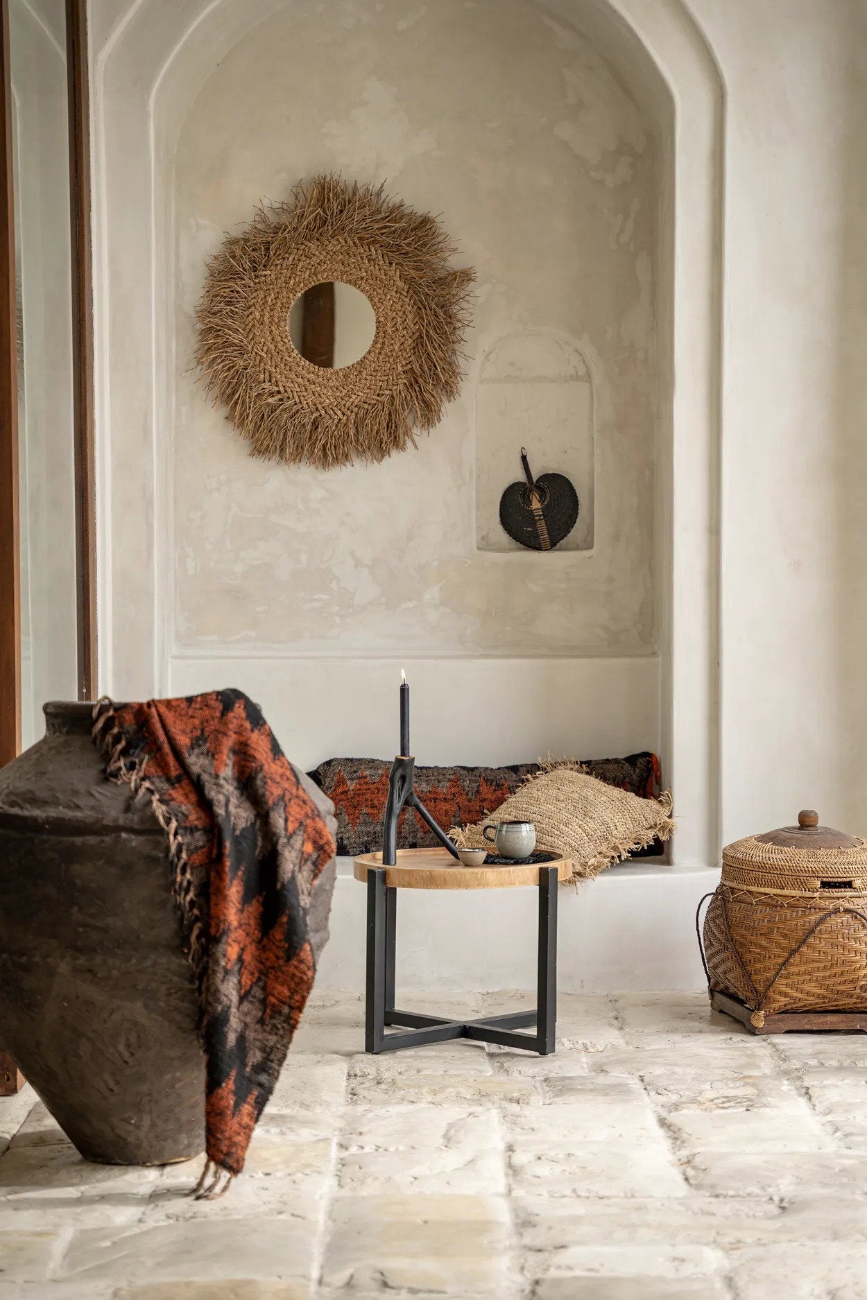 De Early Monday Spiegel - Naturel 75x75cm