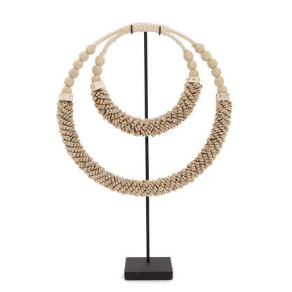 Dubbele Halsketting Met Schelpen Op Stand - Naturel