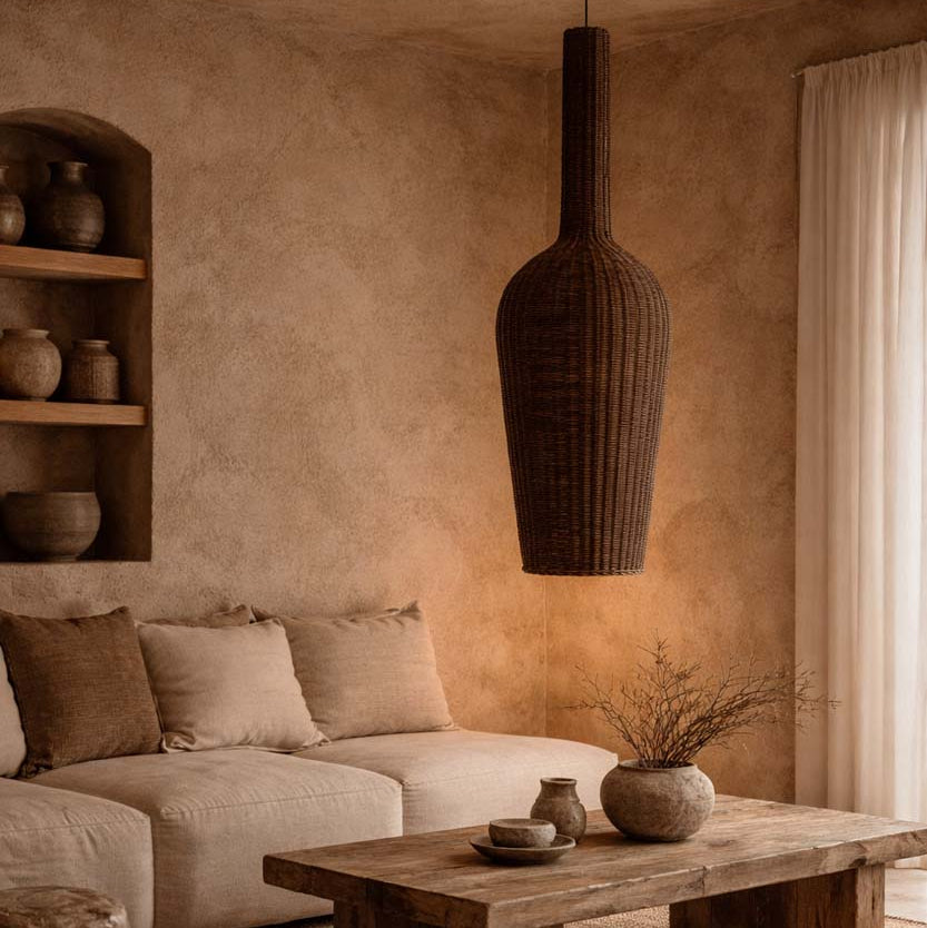 De Amphora Hanglamp - Donker Walnoot - XXL Bazar Bizar