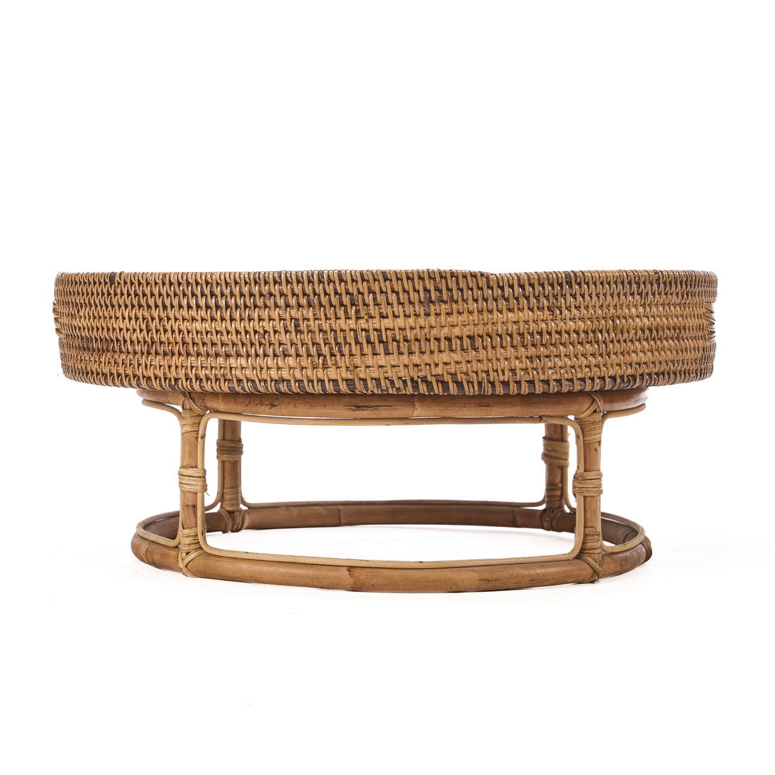 De Rattan Rise Tray Natuurlijk Bruin Bazar Bizar