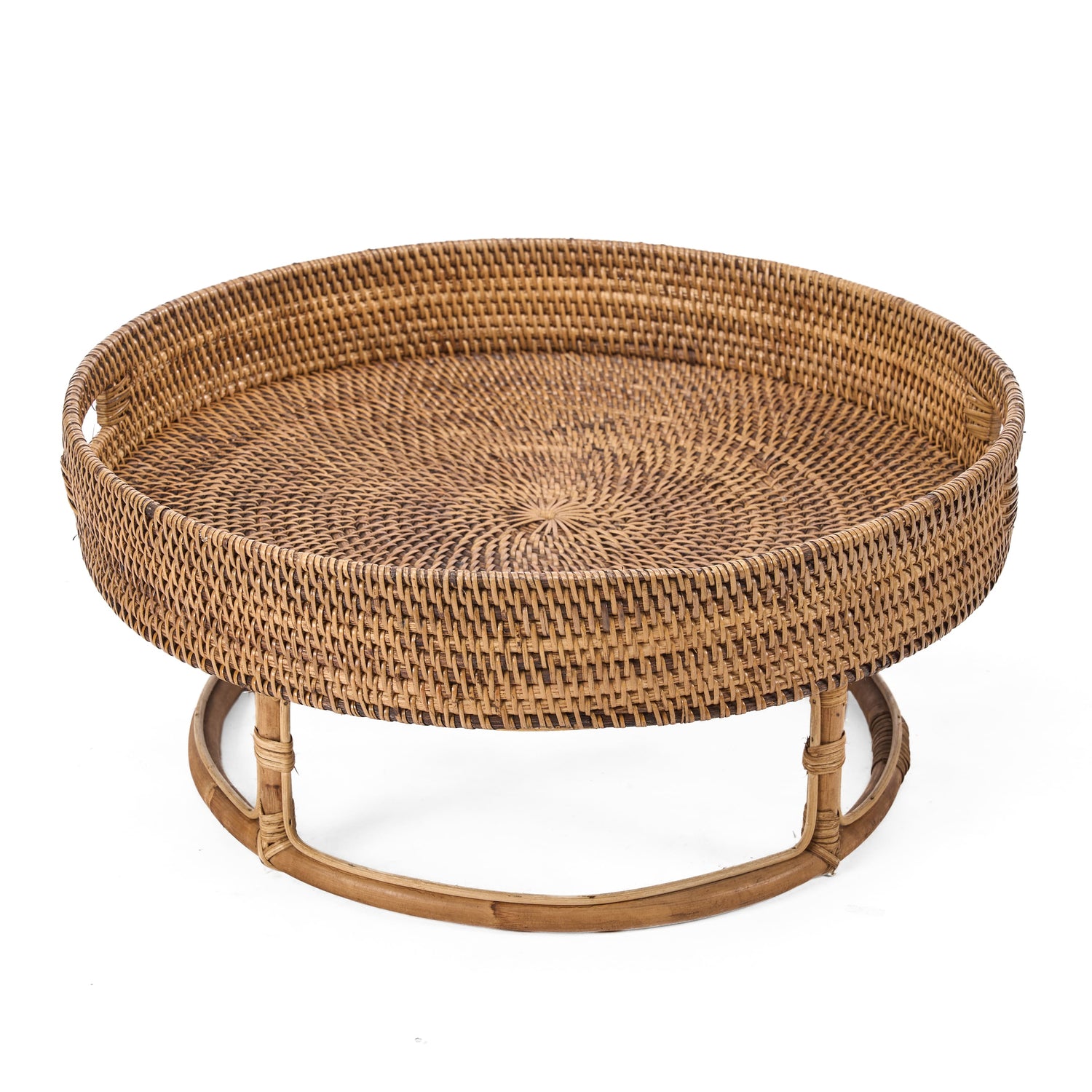 De Rattan Rise Tray Natuurlijk Bruin Bazar Bizar
