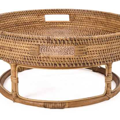 De Rattan Rise Tray Natuurlijk Bruin Bazar Bizar