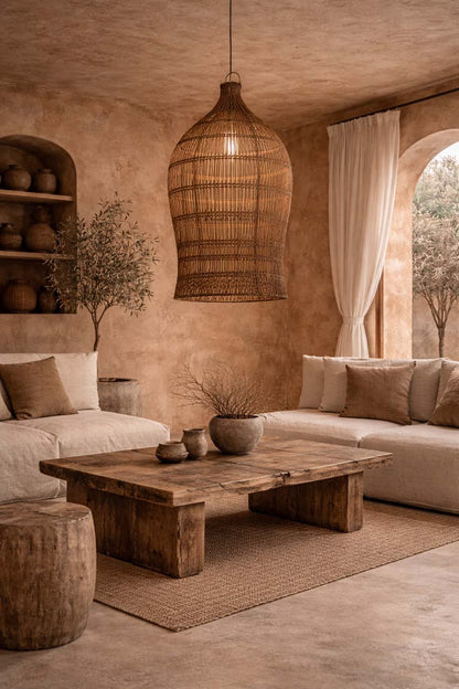 De Woven Bell Hanglamp Donker Walnoot XL