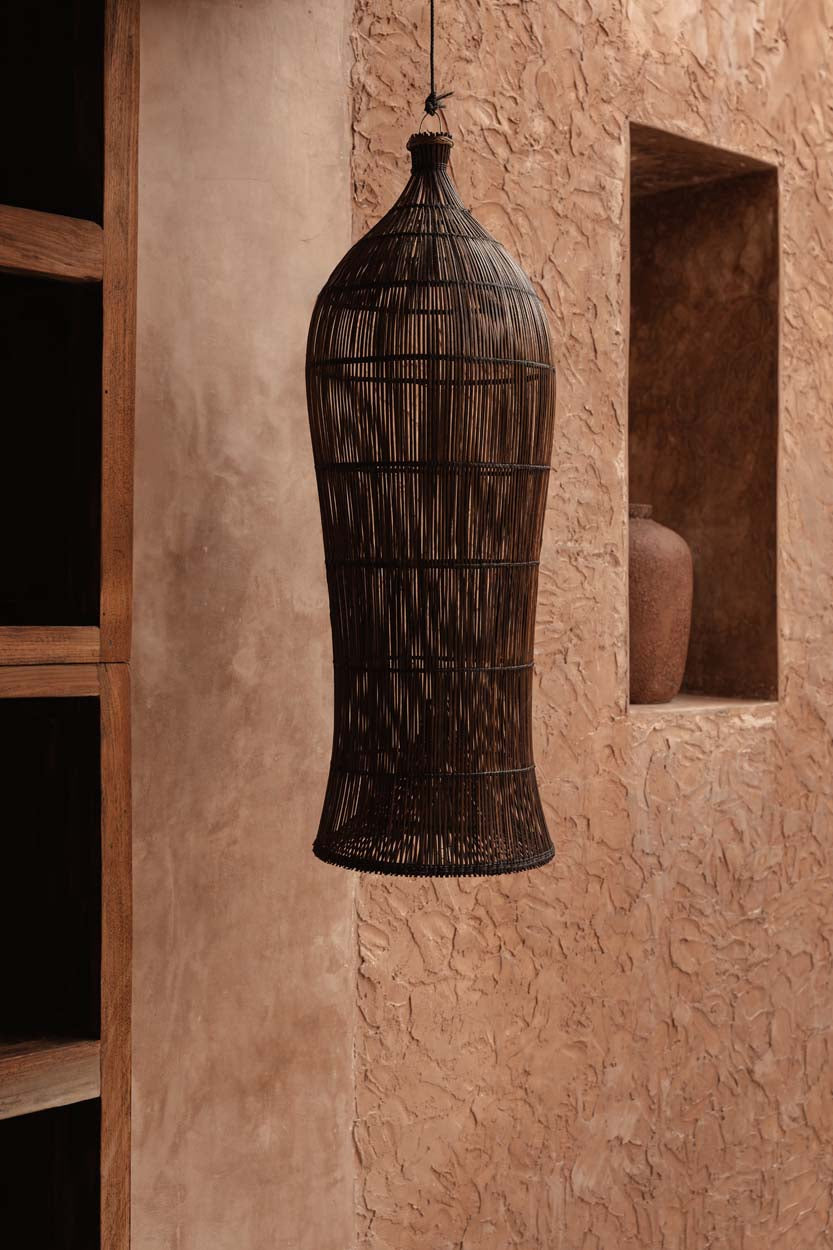 De Oasis Tower Hanglamp Donker Walnoot XL Bazar Bizar