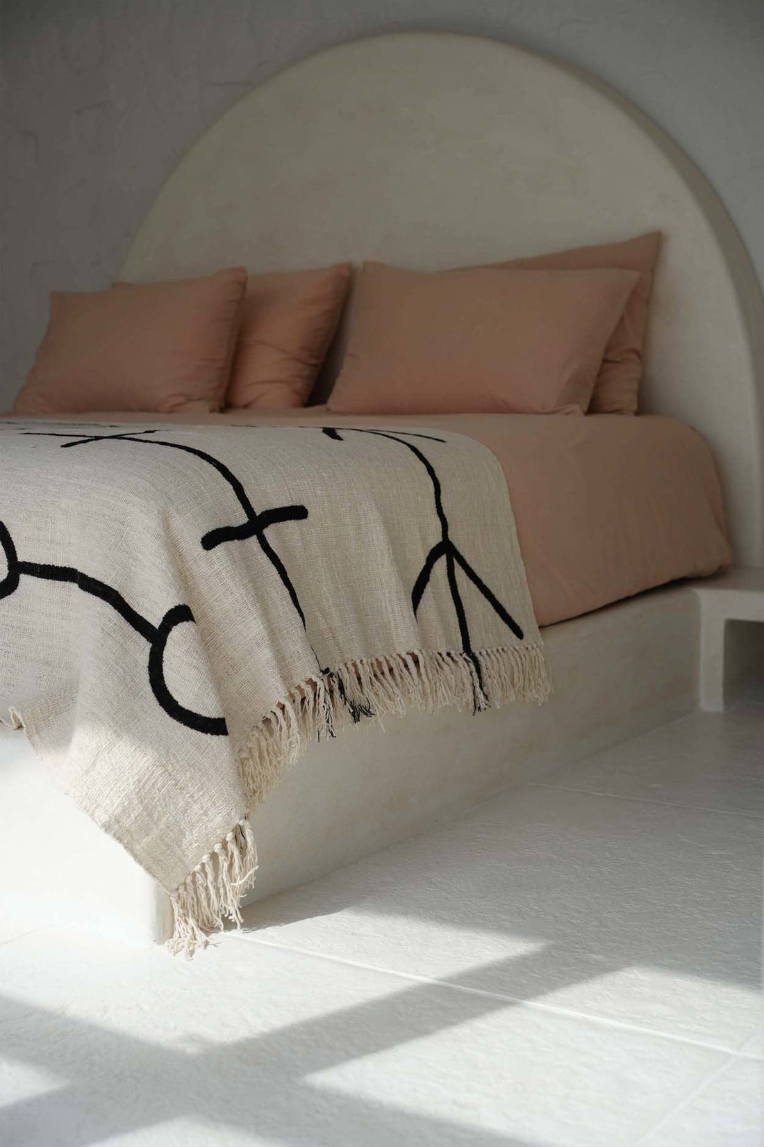 De Evil Eye Bedsprei - Naturel Zwart