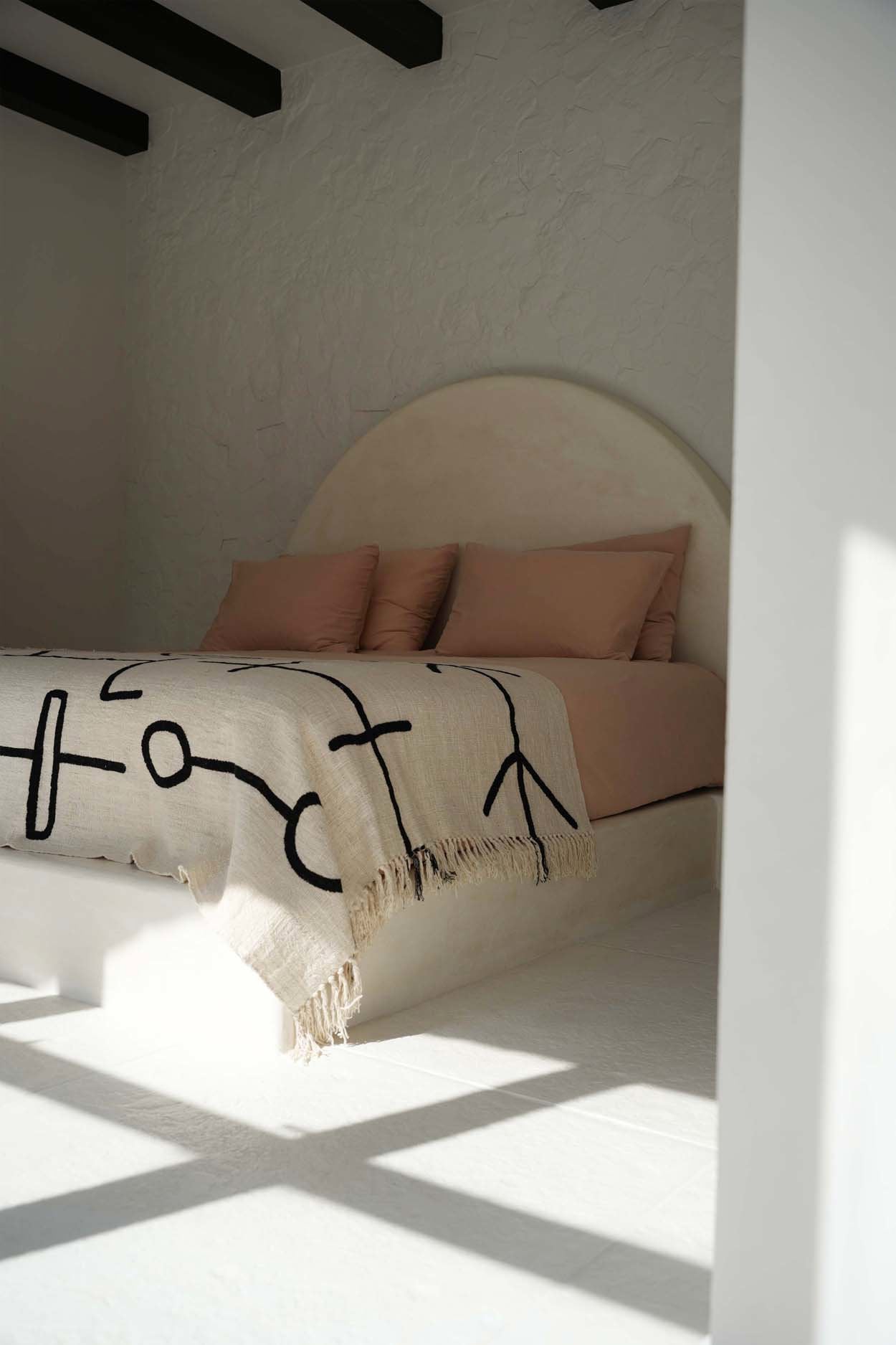 De Evil Eye Bedsprei - Naturel Zwart