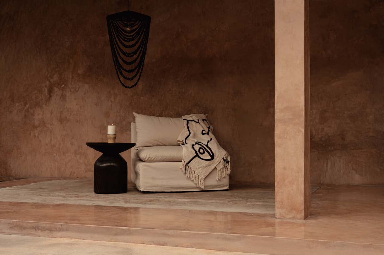 De Evil Eye Bedsprei - Naturel Zwart