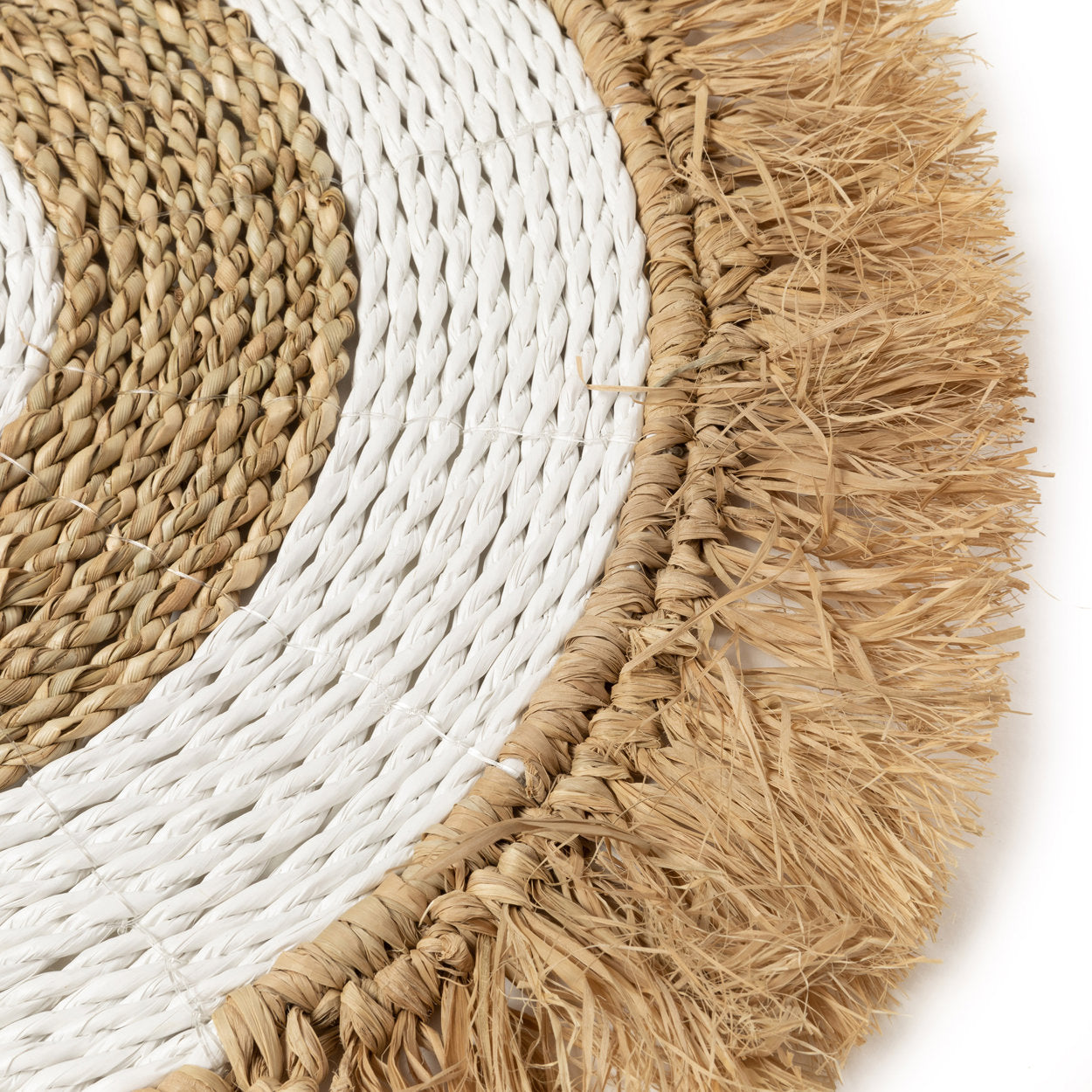 De Seagrass Raffia Placemat Naturel Wit Bazar Bizar