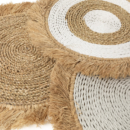 De Seagrass Raffia Placemat Naturel Wit Bazar Bizar