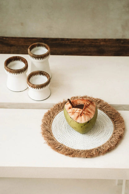 De Seagrass Raffia Placemat - Wit Naturel