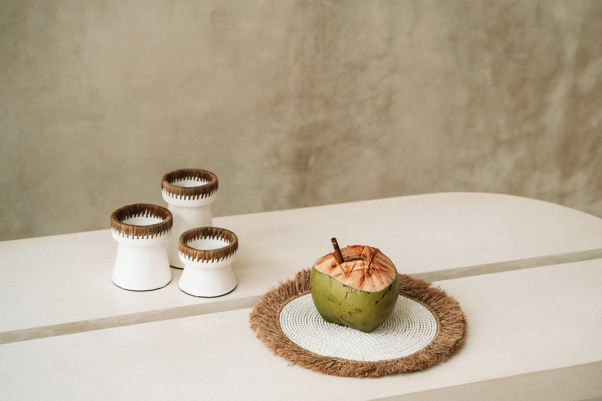 De Water Hyacinth Raffia Placemat Wit Naturel Bazar Bizar