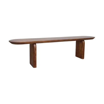 Eetkamerbank Bullnose Bruin Mangohout 180cm Raw Materials