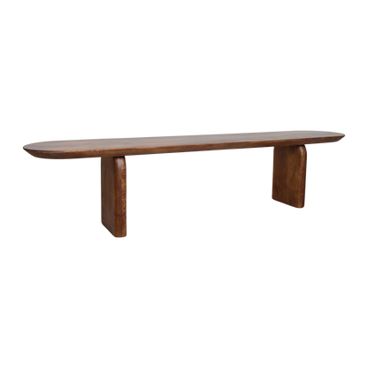 Eetkamerbank Bullnose Bruin Mangohout 200cm Raw Materials