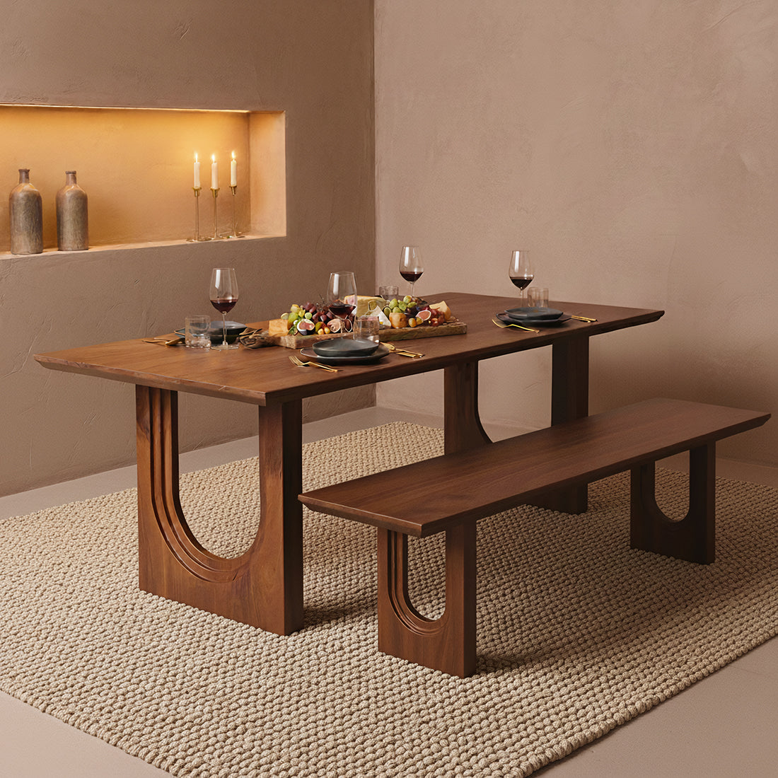 Bullnose Eetkamerbank Chamfered 180cm Raw Materials