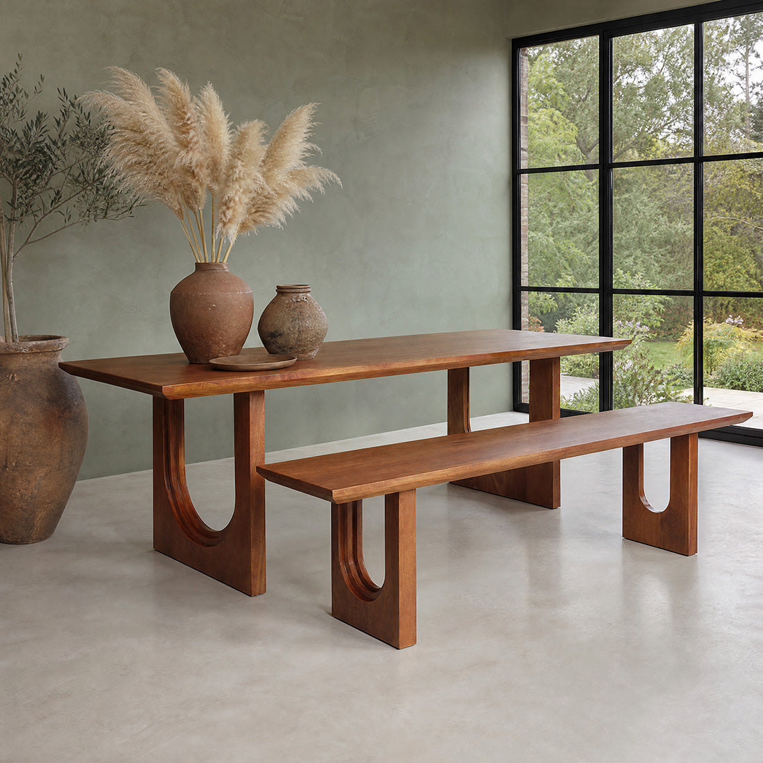 Eetkamerbank Bullnose Chamfered Mangohout 240cm Raw Materials