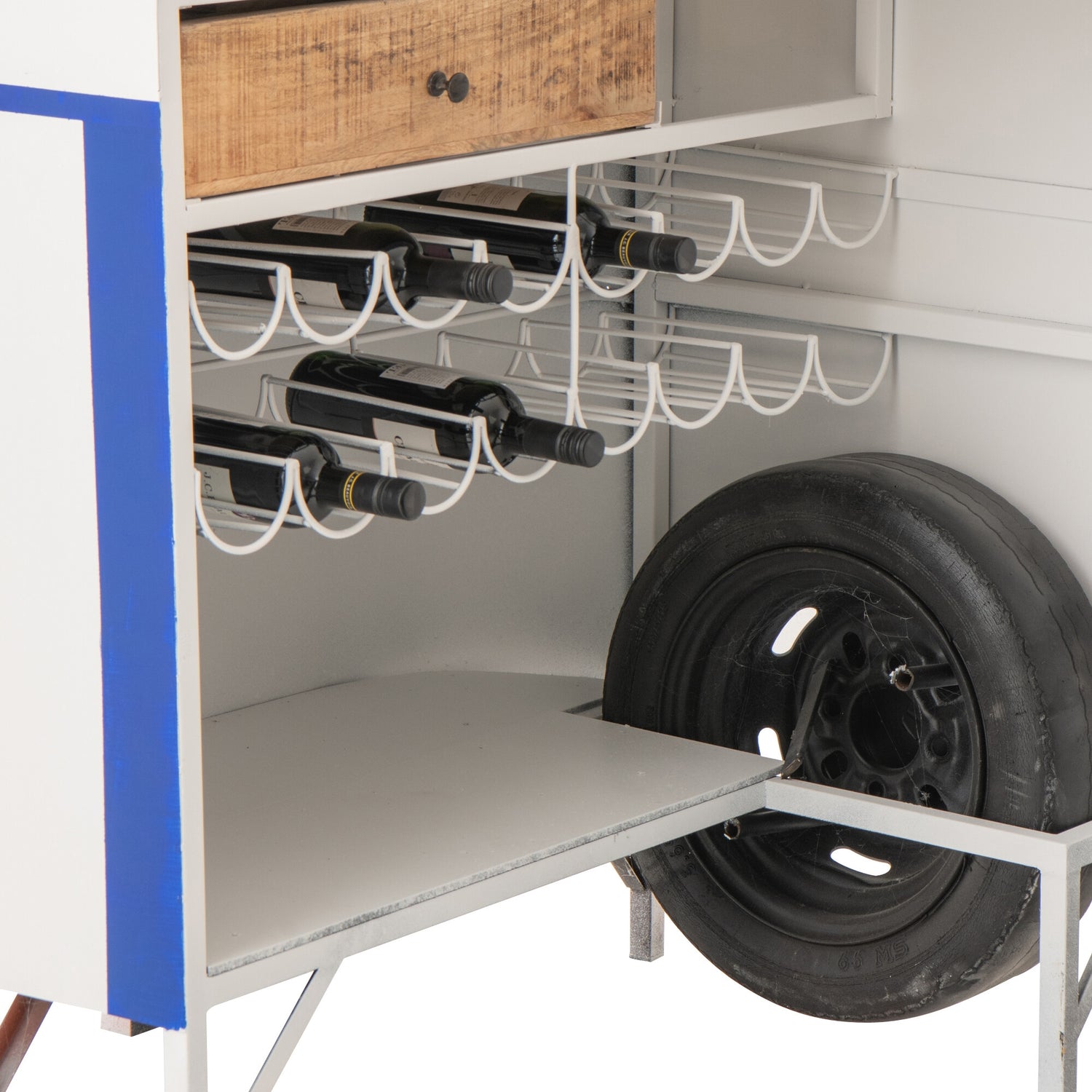 Barmeubel Retro Camper Blauw/Wit J-Line