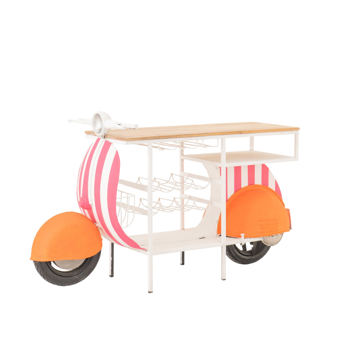 Barmeubel Retro Scooter Oranje Roze Wit | Unieke Retro Bar | J-Line