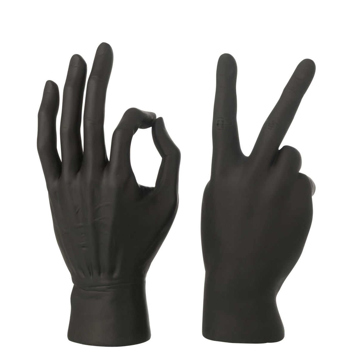 Beeldje Gebarentaal Polyresin Zwart Assortiment Van 2 J-Line